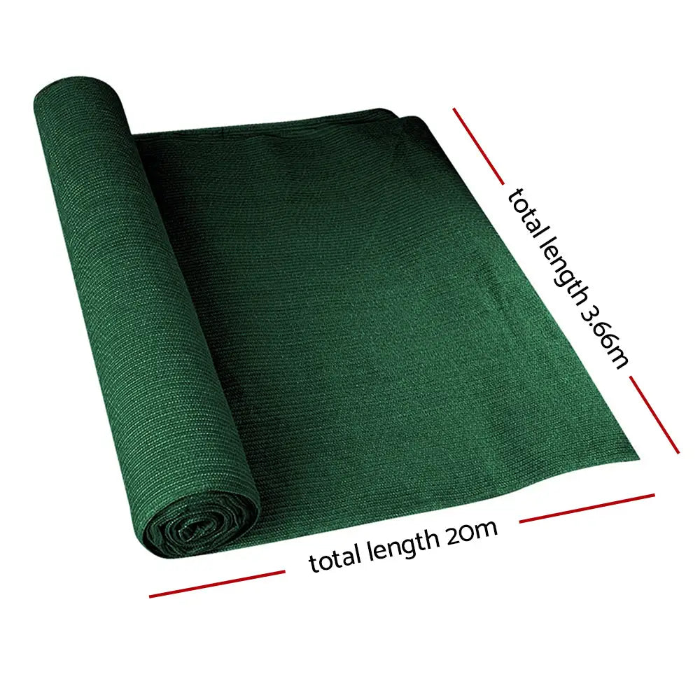 Instahut 70% Shade Cloth 3.66x20m Shadecloth Sail Heavy Duty Green - Home & Garden > Shading