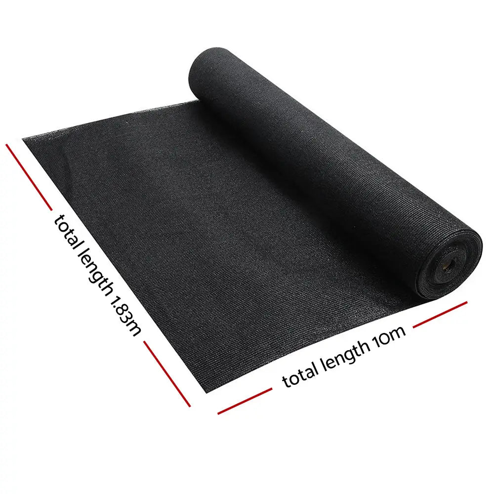 Instahut 90% Shade Cloth 1.83x10m Shadecloth Sail Heavy Duty Black - Home & Garden > Shading