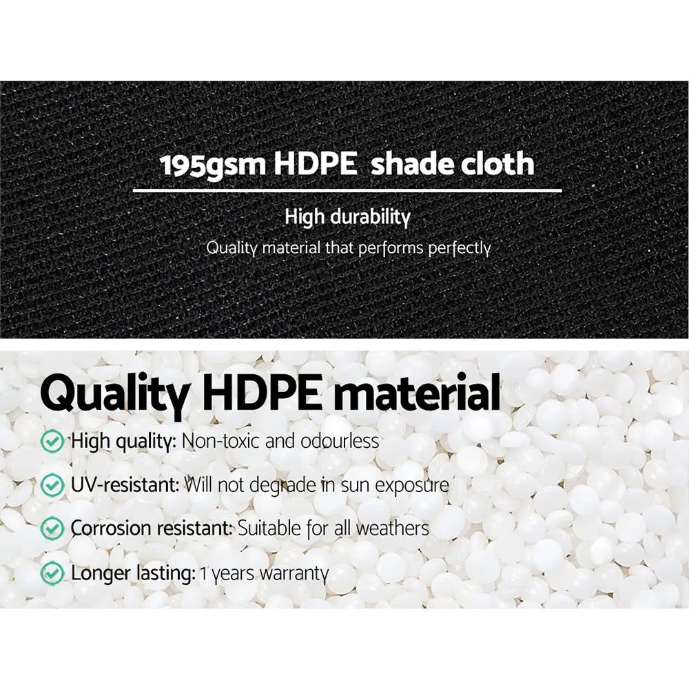 Instahut 90% Shade Cloth 1.83x20m Shadecloth Sail Heavy Duty Black - Home & Garden > Shading > Umbrellas & Sunshades