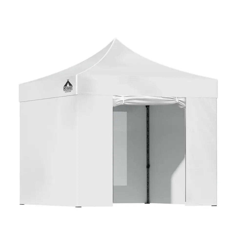 Instahut Gazebo 3x3 Pop Up Marquee Folding Tent Wedding Gazebos Camping Outdoor Shade Canopy White - Occasions >