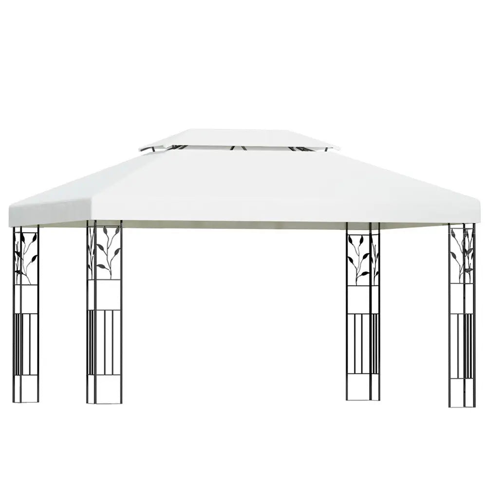 Instahut Gazebo 4x3m Marquee Outdoor Wedding Party Event Tent Home Iron Art Shade White - Home & Garden > Shading
