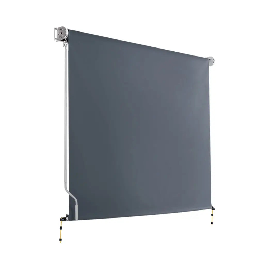 Instahut Outdoor Blinds Blackout Roll Down Awning Window Shade 1.8X2.5M Grey - Home & Garden > Shading