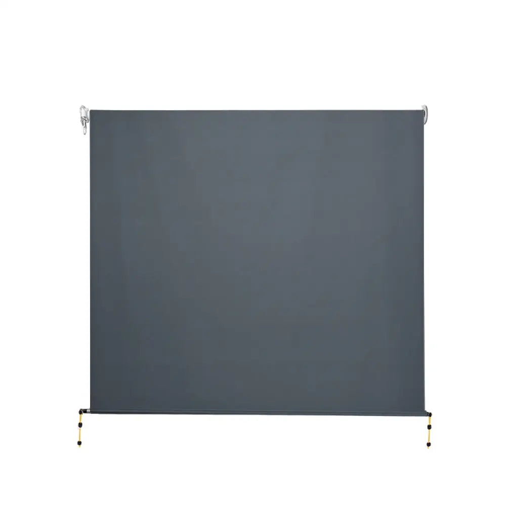 Instahut Outdoor Blinds Blackout Roll Down Awning Window Shade 2.4X2.5M Grey - Home & Garden > Shading