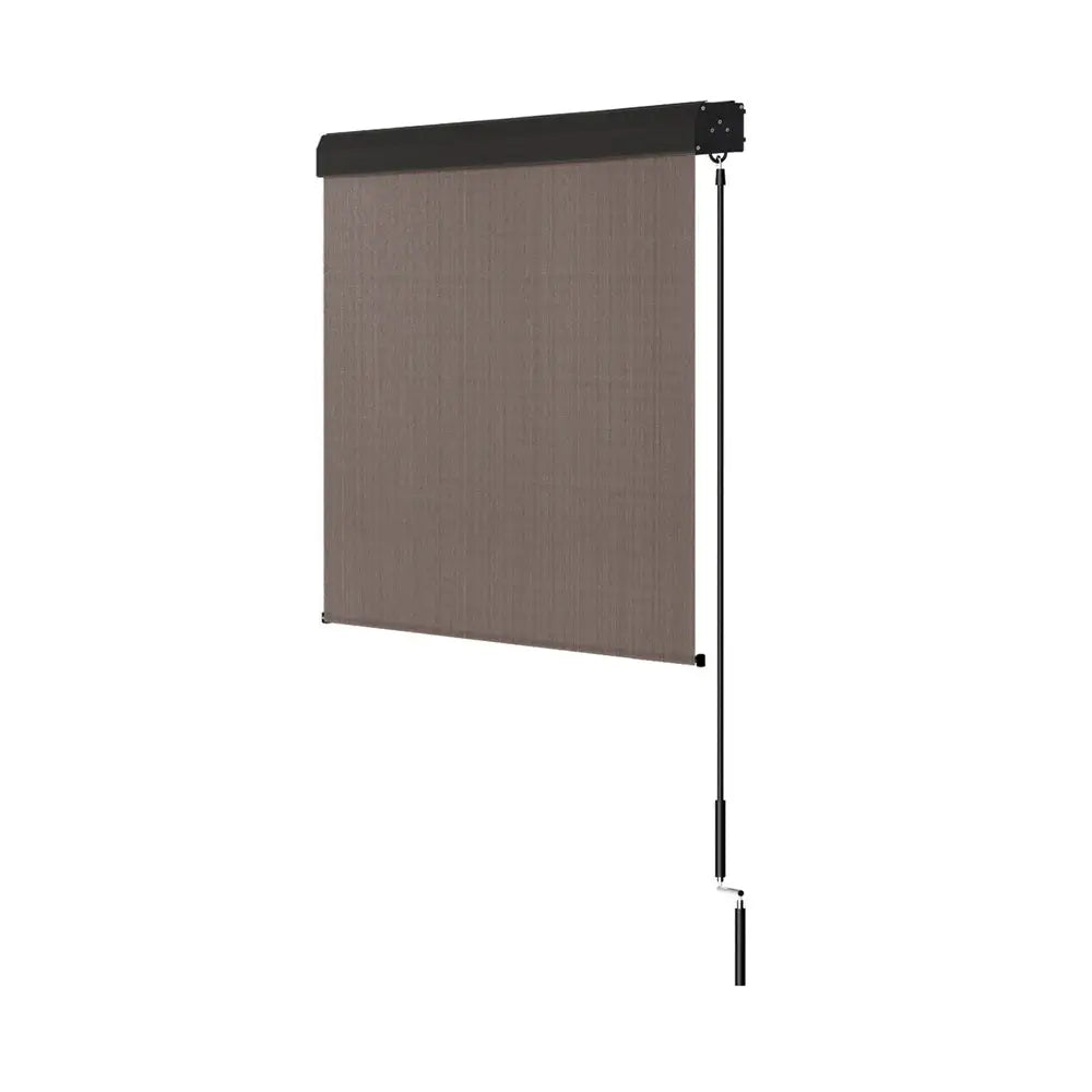 Instahut Outdoor Blinds Light Filtering Roll Down Awning Shade 2.1X2.5M Brown - Home & Garden > Shading