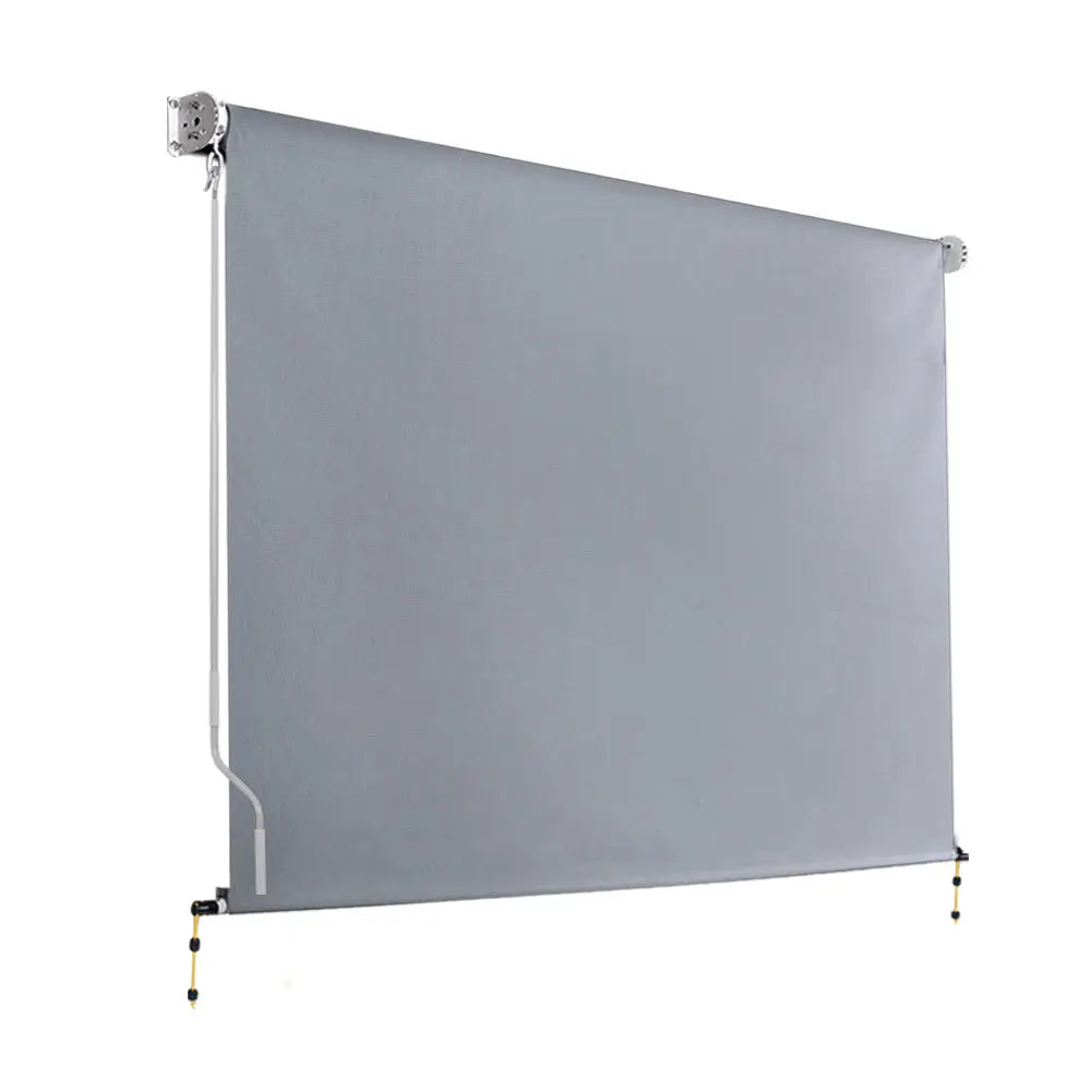 Instahut Outdoor Blinds Light Filtering Roll Down Awning Shade 3X2.5M Grey - Home & Garden > Shading