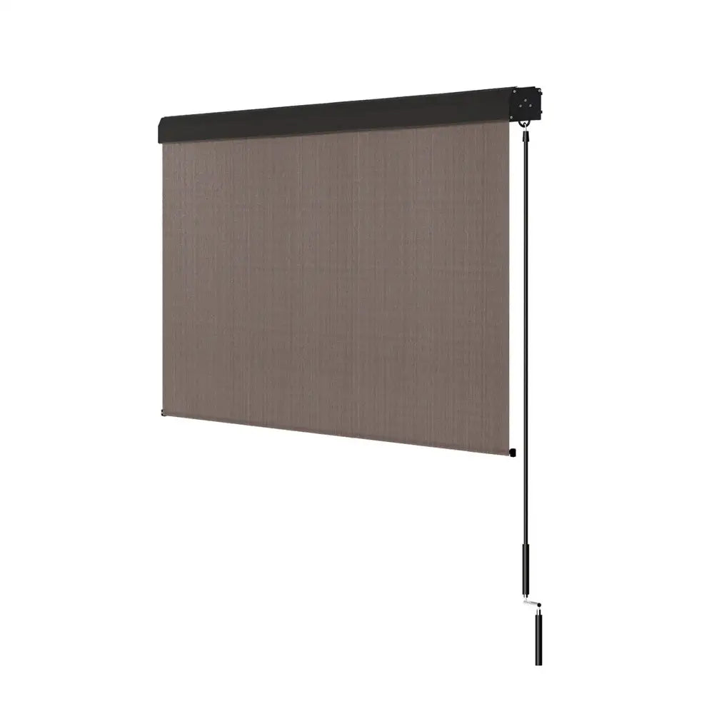 Instahut Outdoor Blinds Light Filtering Roll Down Awning Shade 3X2.5M Brown - Home & Garden > Shading