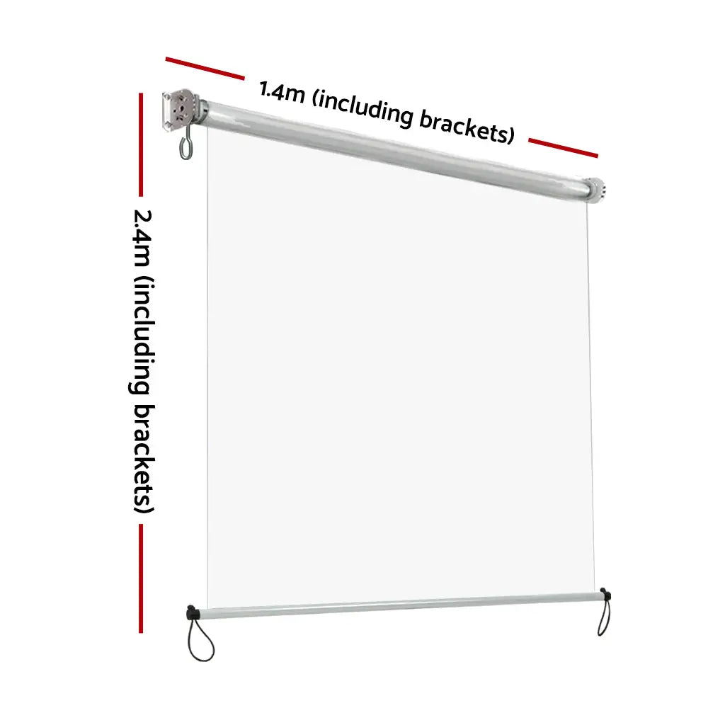 Instahut Outdoor Blinds Transparent Roll Down Awning Window Shade 1.4X2.4M - Home & Garden > Shading