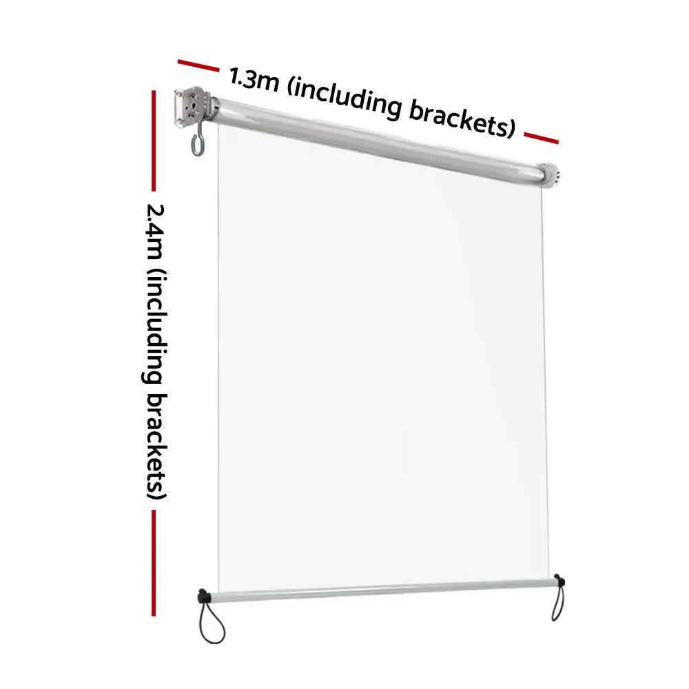 Instahut Outdoor Blinds Transparent Roll Down Awning Window Shade 1.3X2.4M - Home & Garden > Shading