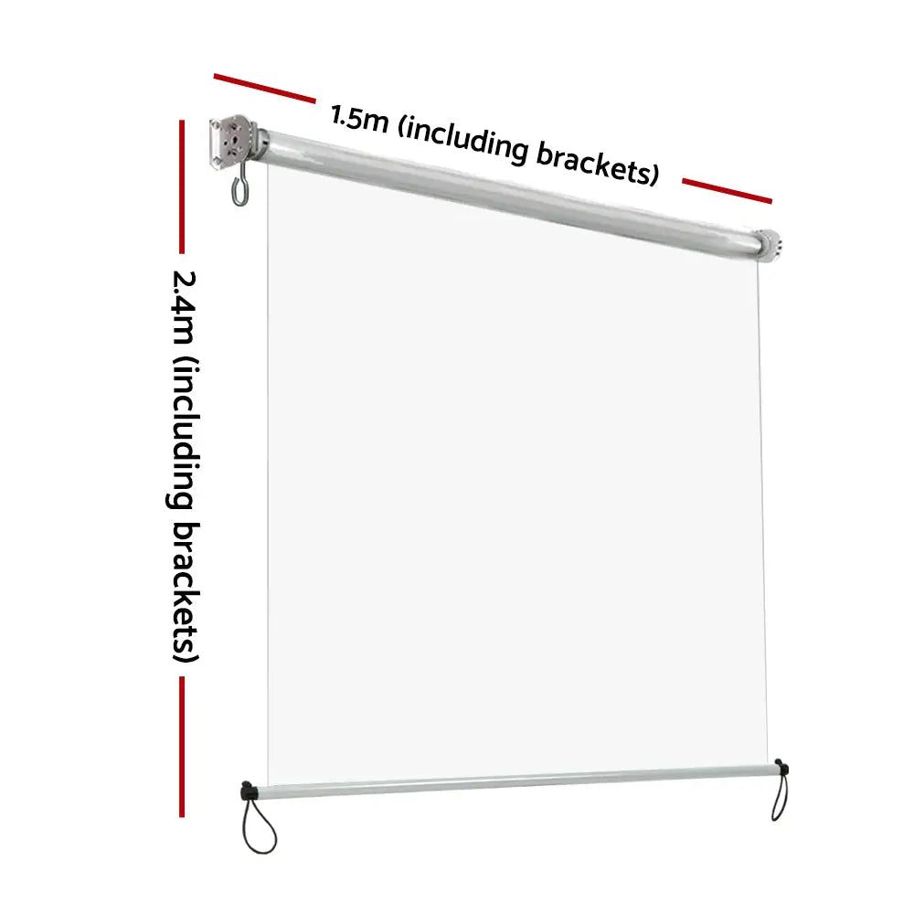 Instahut Outdoor Blinds Transparent Roll Down Awning Window Shade 1.5X2.4M - Home & Garden > Shading