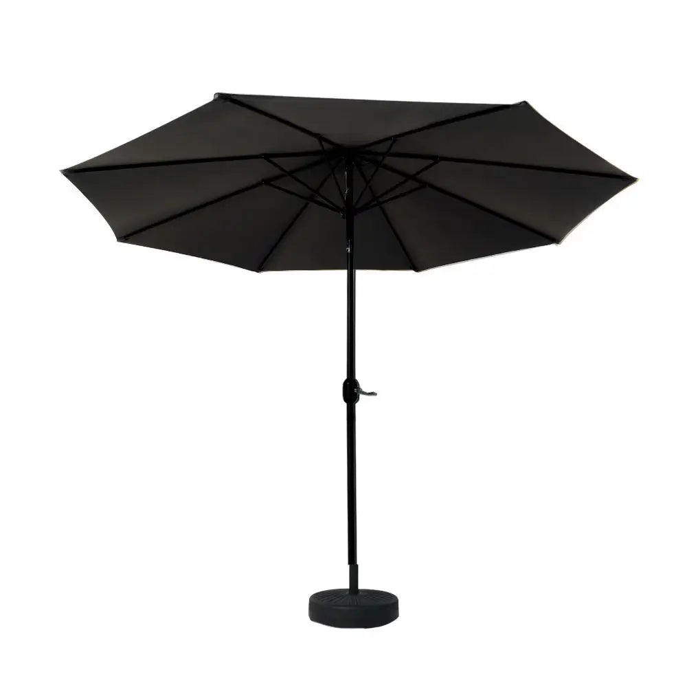Instahut Outdoor Umbrella 2.7m Base Beach Pole Garden Tilt Sun Patio UV Black - Home & Garden > Shading > Umbrellas &