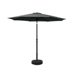 Instahut Outdoor Umbrella 2.7m Base Beach Pole Garden Tilt Sun Patio UV Black - Home & Garden > Shading > Umbrellas &