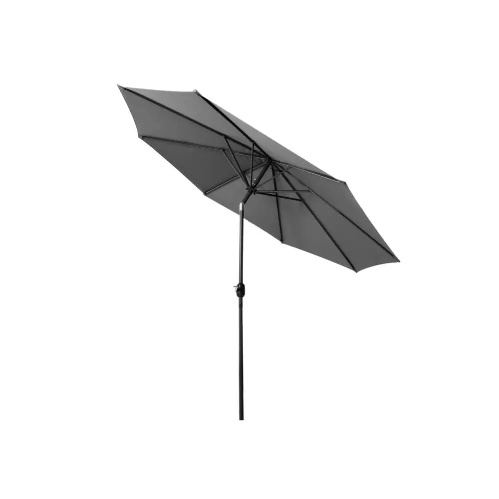 Instahut Outdoor Umbrella 2.7m Beach Pole Garden Tilt Sun Patio UV Charcoal - Home & Garden > Shading > Umbrellas &