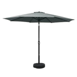 Instahut Outdoor Umbrella 3m Base Beach Pole Garden Tilt Sun Patio UV Charcoal - Home & Garden > Shading > Umbrellas &