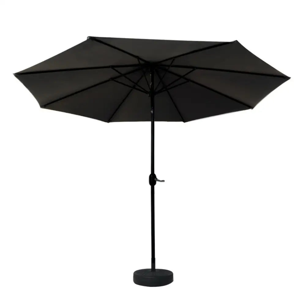 Instahut Outdoor Umbrella 3m Base Beach Pole Garden Tilt Sun Patio UV Black - Home & Garden > Shading > Umbrellas &