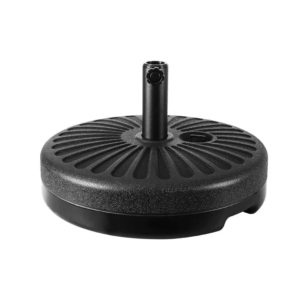 Instahut Outdoor Umbrella 3m Base Beach Pole Garden Tilt Sun Patio UV Charcoal - Home & Garden > Shading > Umbrellas &