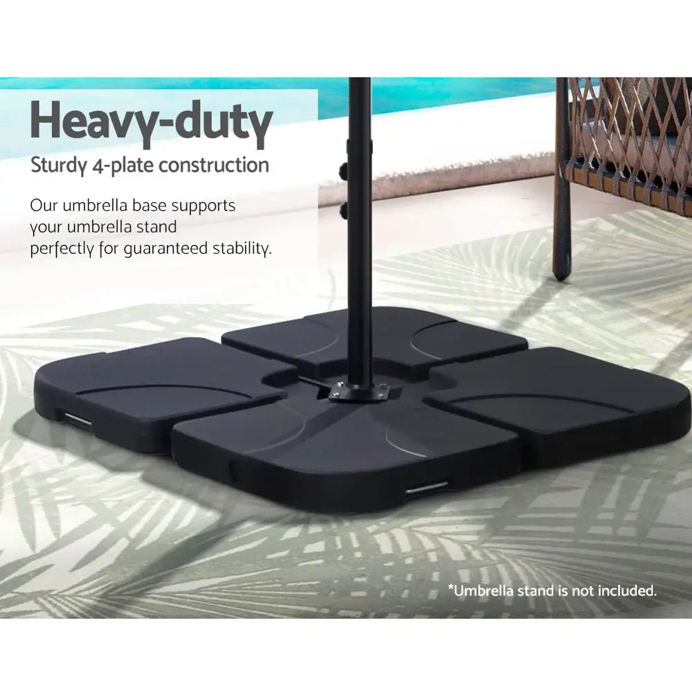 Instahut Outdoor Umbrella Base 50cm 4 Plates Stand Pod Cantilever - Home & Garden > Shading > Umbrellas & Sunshades