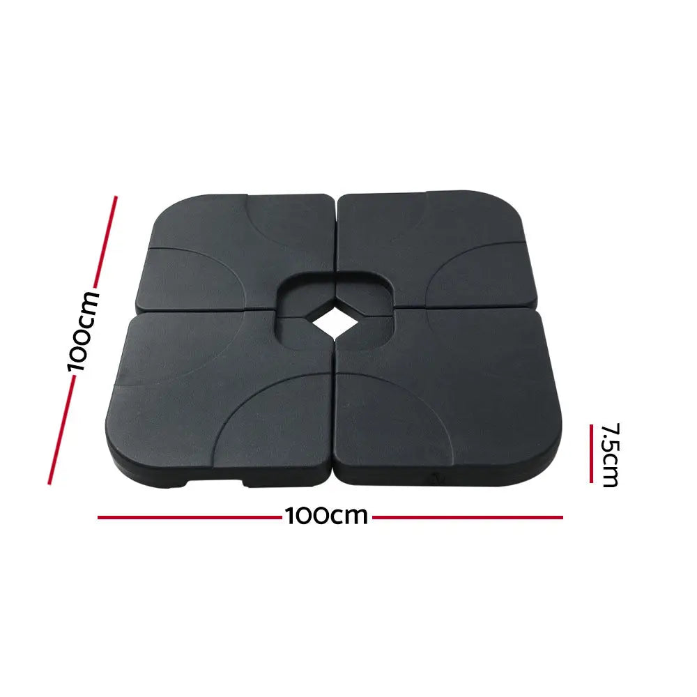 Instahut Outdoor Umbrella Base 50cm 4 Plates Stand Pod Cantilever - Home & Garden > Shading > Umbrellas & Sunshades