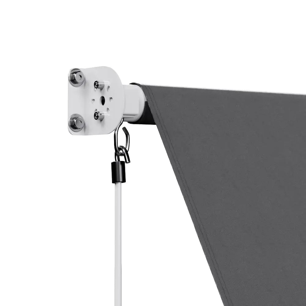 Instahut Retractable Fixed Pivot Arm Window Awning Outdoor Blinds 2.1X2.1M Grey - Home & Garden > Shading