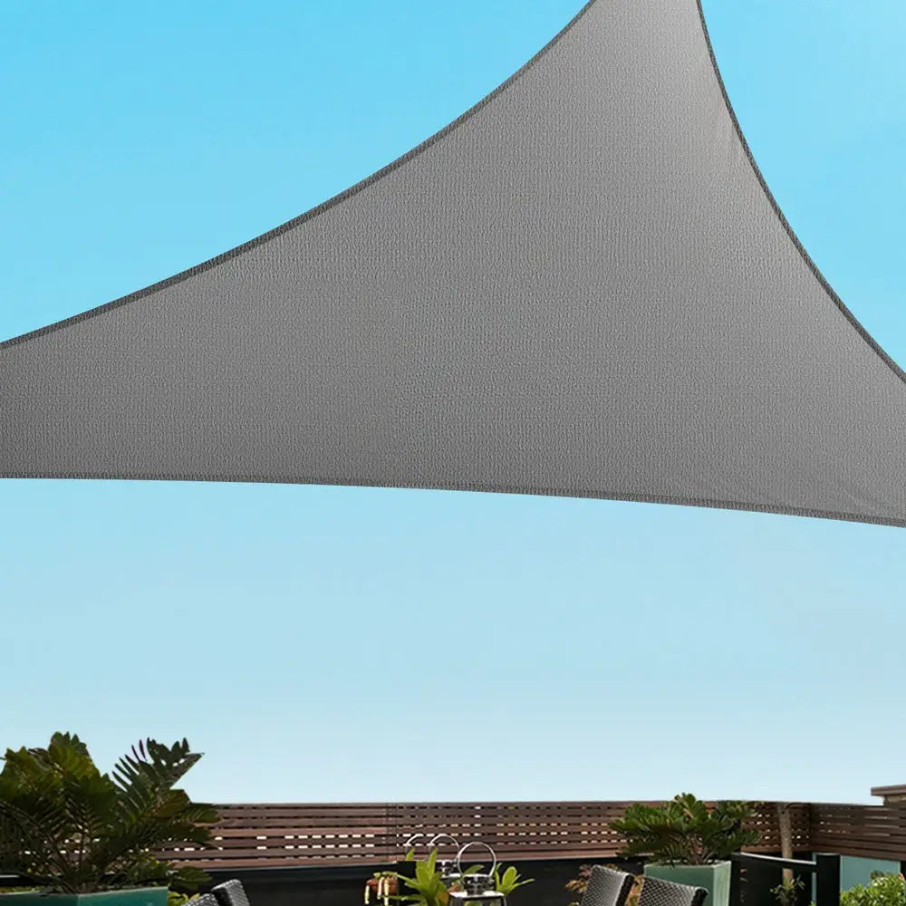 Instahut Shade Sail Cloth Shadecloth Canopy Triangle 280gsm 5x5x7.1m - Home & Garden > Shading > Umbrellas & Sunshades
