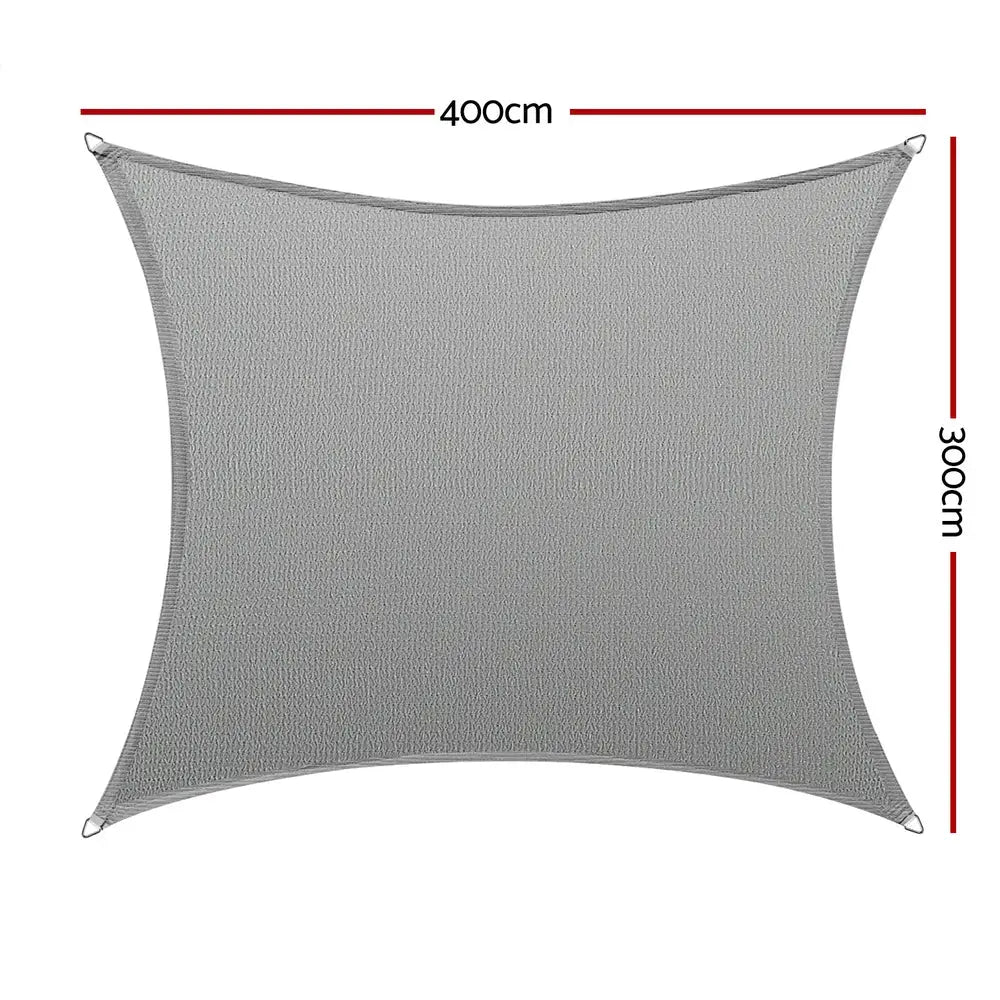 Instahut Shade Sail Cloth Shadecloth Rectangle Canopy 280gsm 3x4m - Home & Garden > Shading > Umbrellas & Sunshades