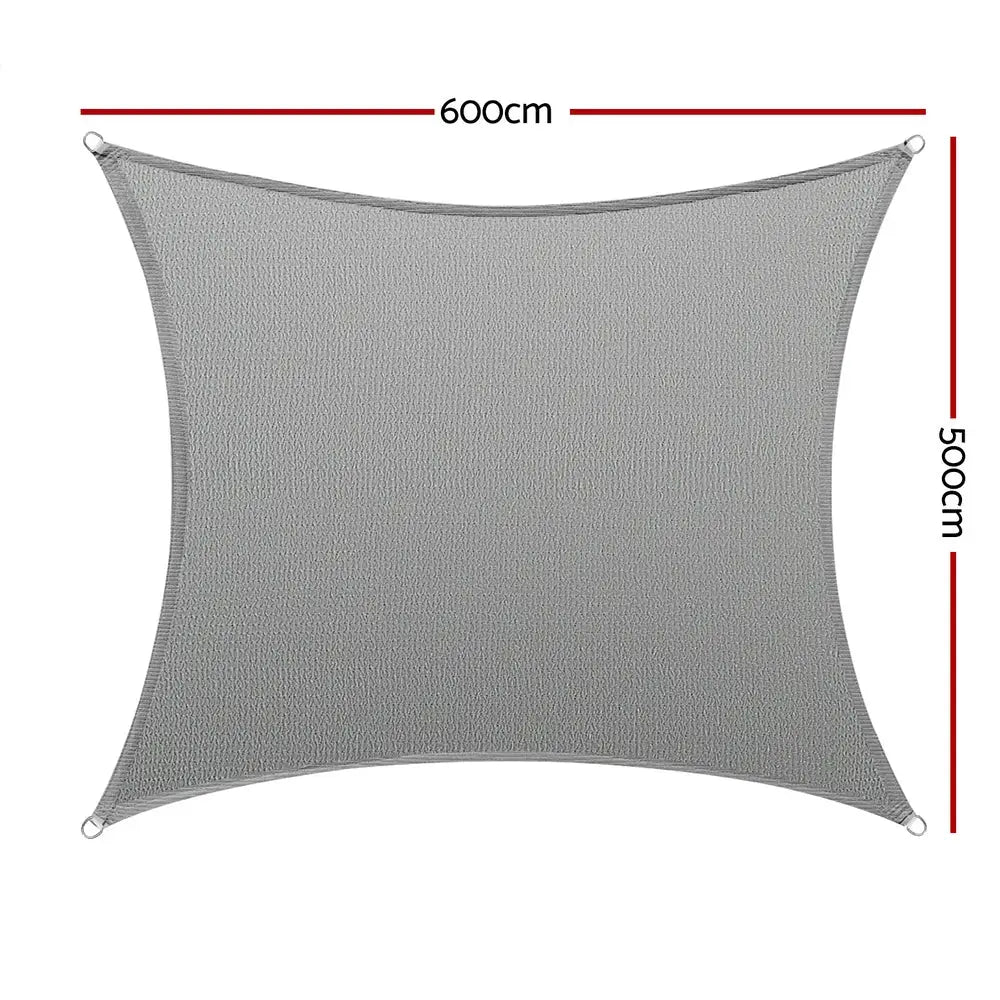 Instahut Shade Sail Cloth Shadecloth Square Sun Canopy 5x6m - Home & Garden > Shading > Umbrellas & Sunshades