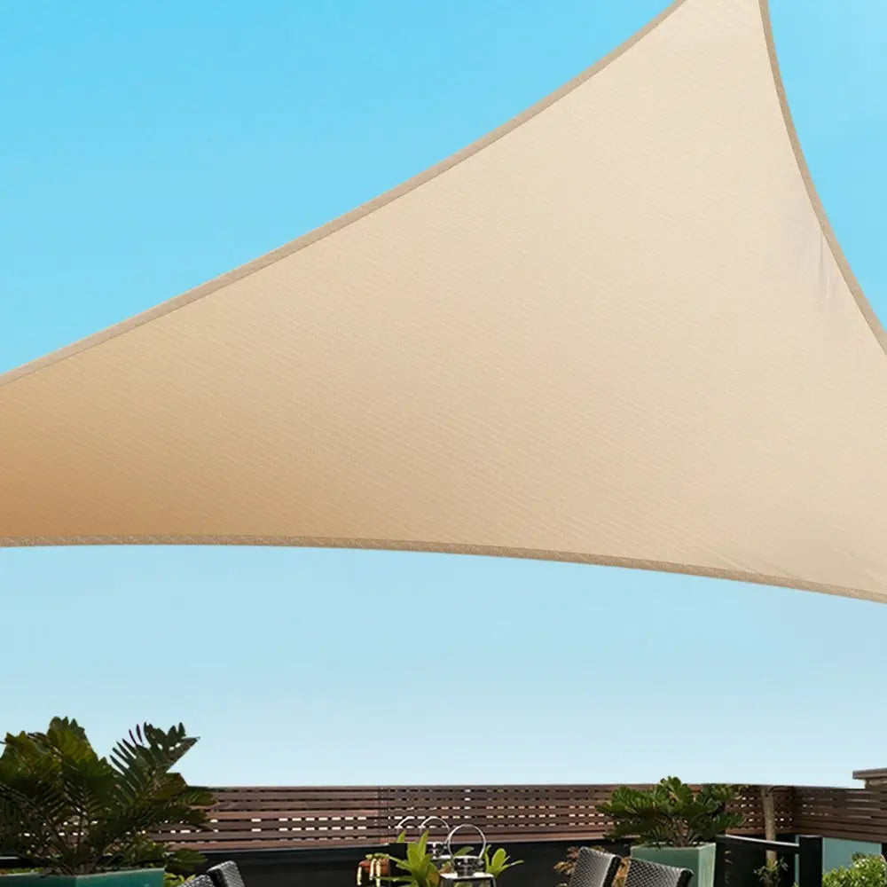 Instahut Shade Sail Cloth Shadecloth Triangle Sun Canopy 6.1x6.1x6.1M - Home & Garden > Shading > Umbrellas & Sunshades