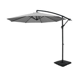 Instahut Umbrella Outdoor Umbrellas Cantilever Sun Stand UV Garden Base Grey 3M - Home & Garden > Shading > Umbrellas &