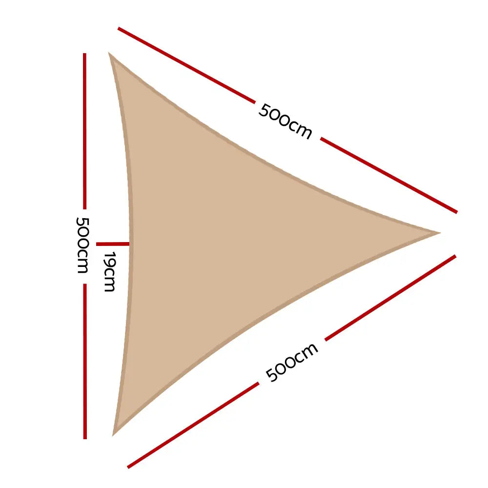 Instahut Waterproof Shade Sail 5x5x5m Rectangle Sand 95% Shade Cloth - Home & Garden > Shading
