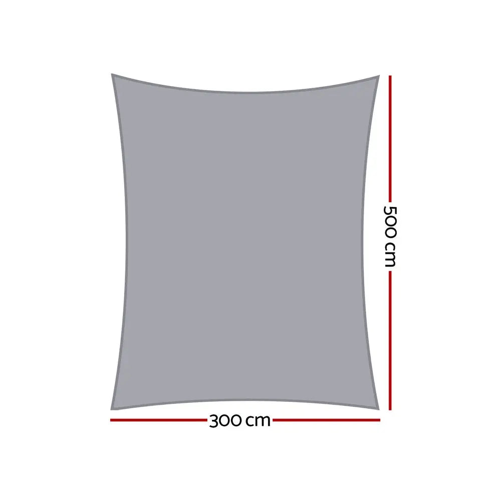 Instahut Waterproof Shade Sail Shade cloth Rectangle Canopy 3x5m - Home & Garden > Shading > Umbrellas & Sunshades
