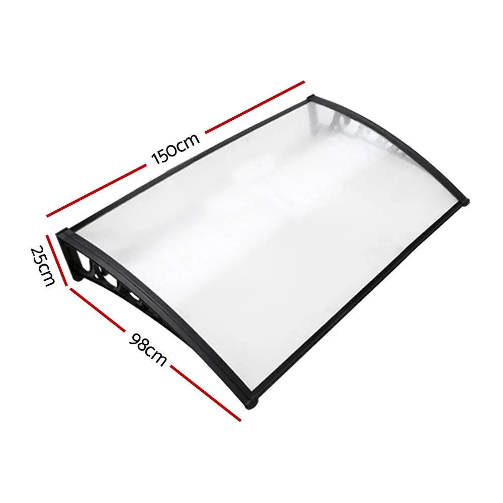 Instahut Window Door Awning 1mx1.5m Transparent Hollow Sheet Plastic Frame - Home & Garden > Shading