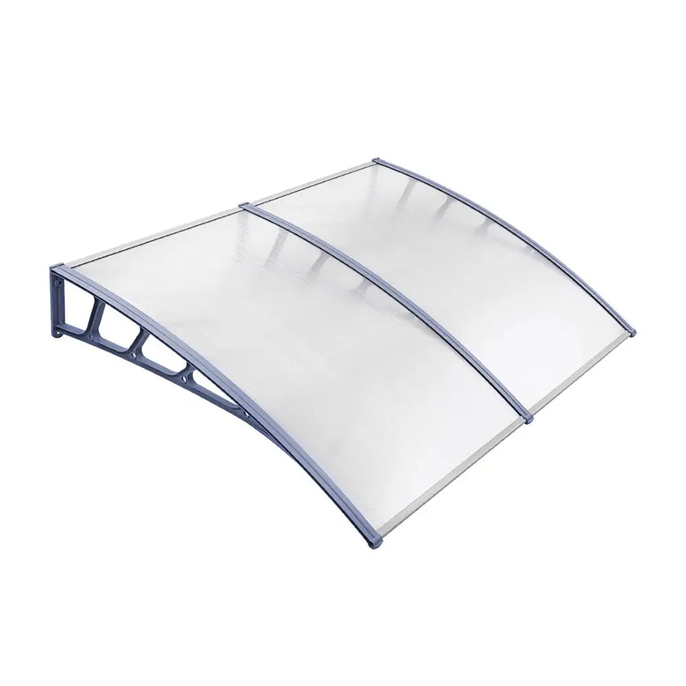 Instahut Window Door Awning Canopy 1.5mx2m Transparent Sheet Grey Plastic Frame - Home & Garden > Shading