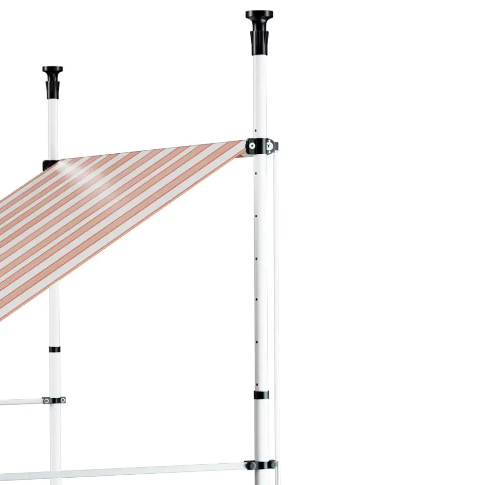 Instahut Window Fixed Pivot Arm Awning Outdoor Door Canopy 2X1.8M Beige/Brown - Home & Garden > Shading