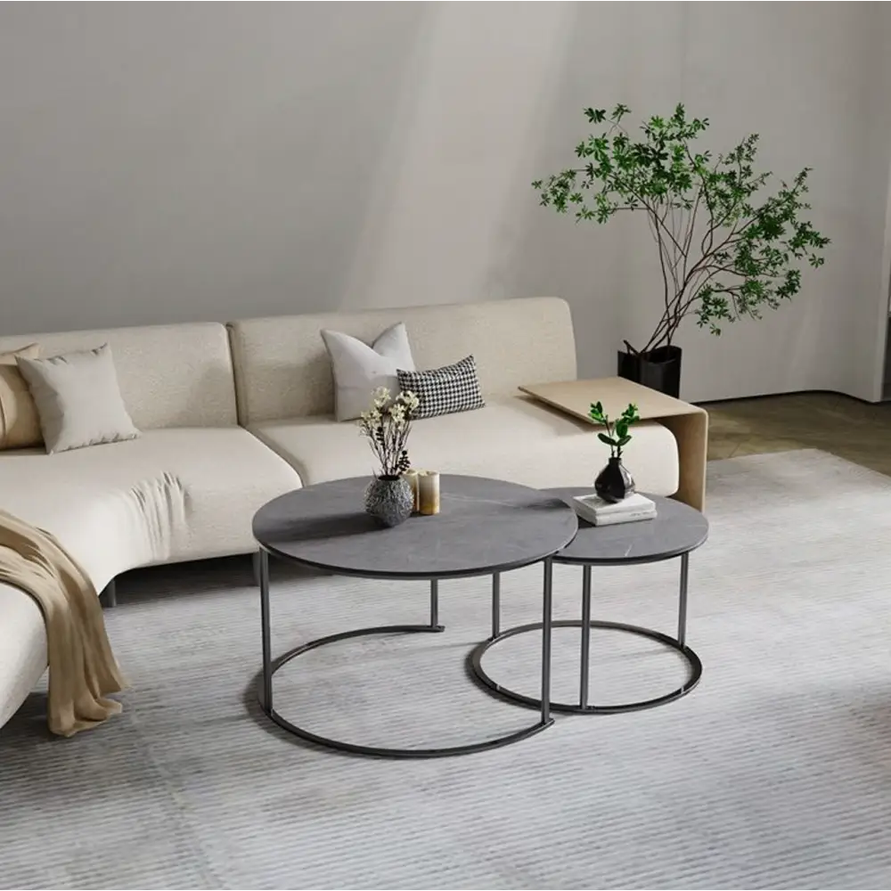 Interior Ave - Executive Stone Nested Coffee Table Set - Furniture > Living Room > Coffee Tables