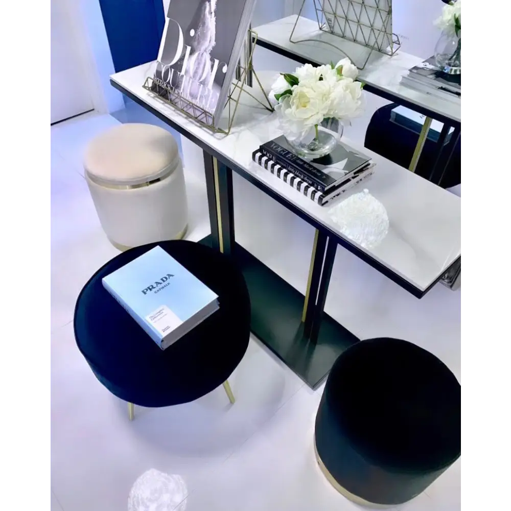 Interior Ave - Pandora Stone Marble Console - Marble & Black - Furniture > Living Room