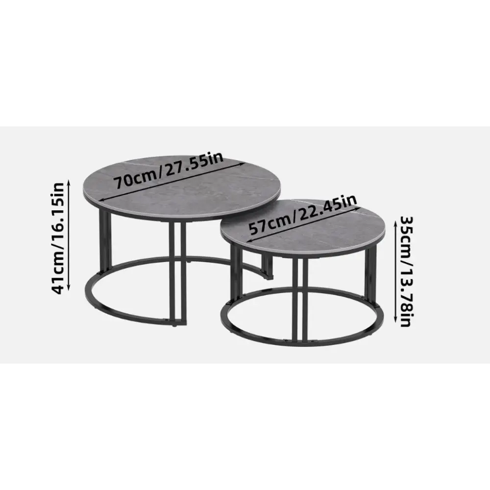 Interior Ave - Premier Nested Coffee Table Set - Grey Stone - Furniture > Living Room > Coffee Tables