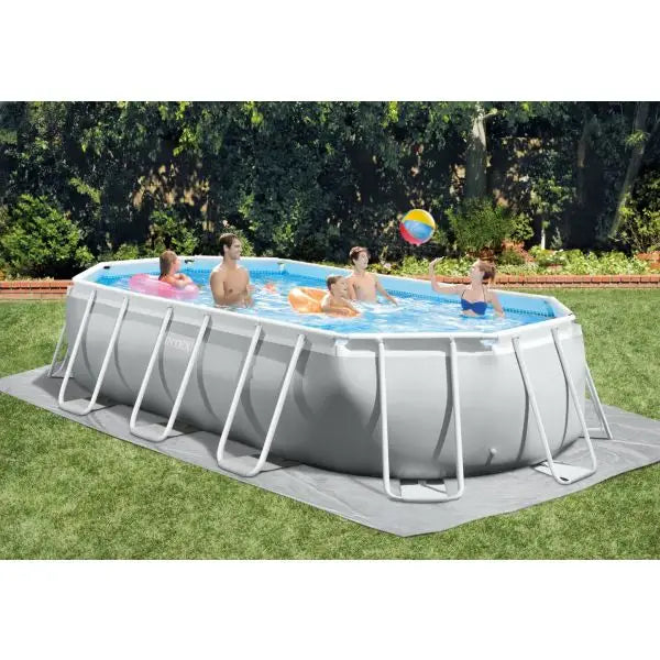INTEX 5.03M X 2.74M X 1.22M PRISM FRAME OVAL POOL SET - Home & Garden > Pool & Accessories