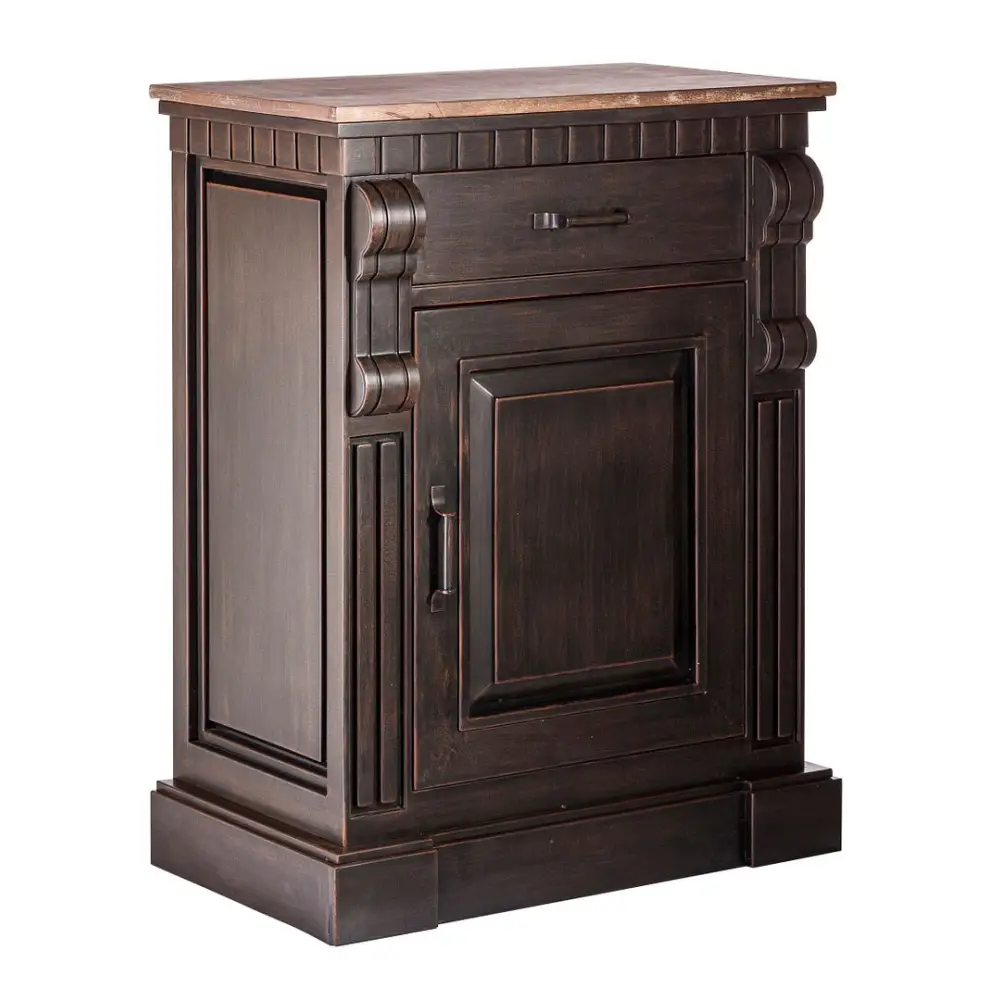 Iron Sideboard Buffet with Drawer Storage and Wood Top - Furniture > Dining