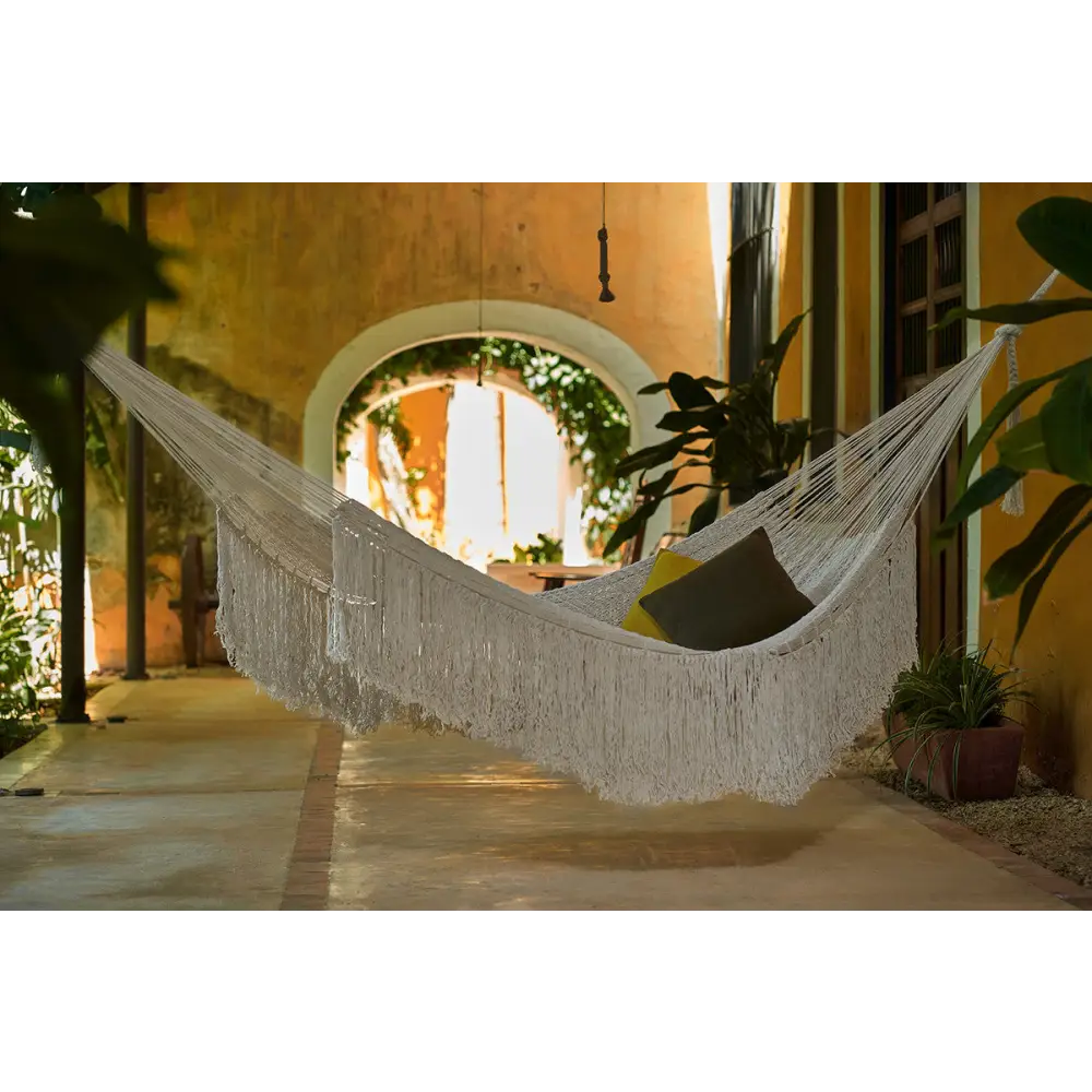 Ivory Cascade hand woven rope Authentic Mexican Hammock - Home & Garden > Hammocks > Hammocks & Accessories