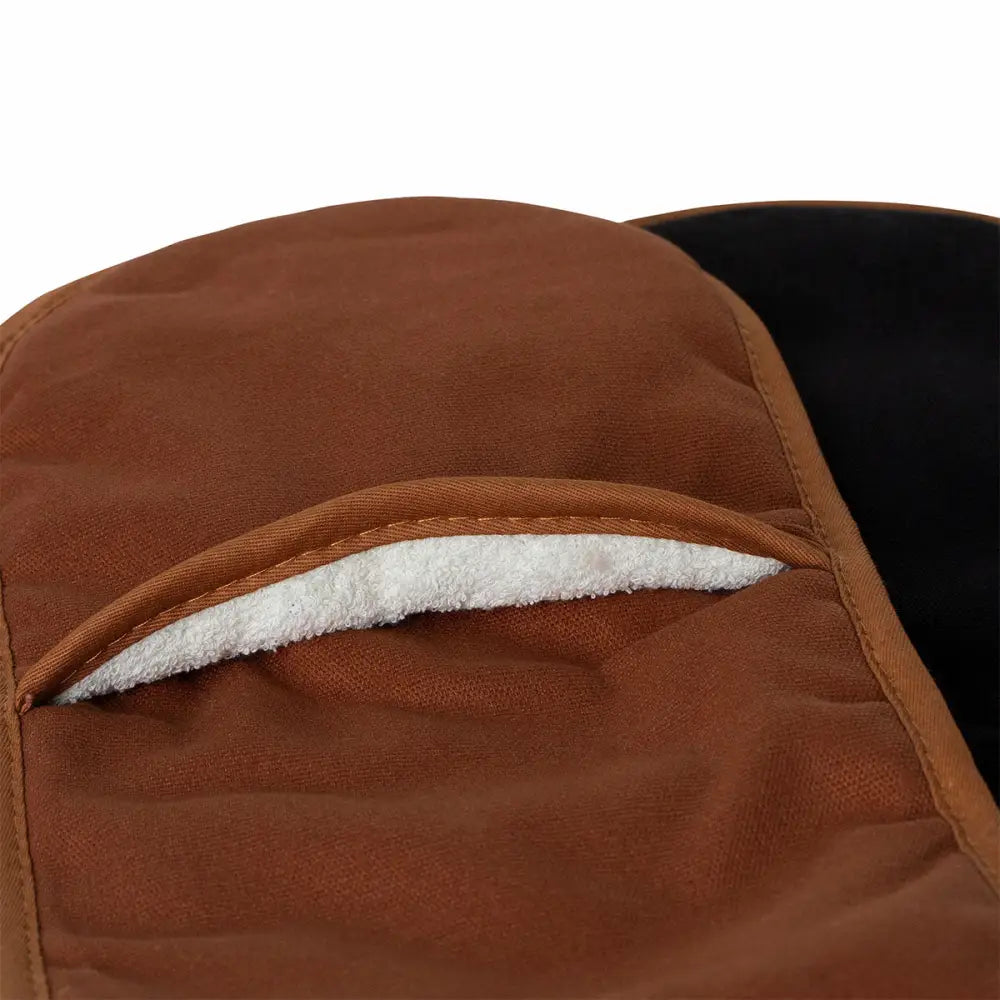 J Elliot Home Selby Cotton Double Oven Mitt Glove 17 x 82 cm Ginger & Black - Home & Garden > Kitchenware