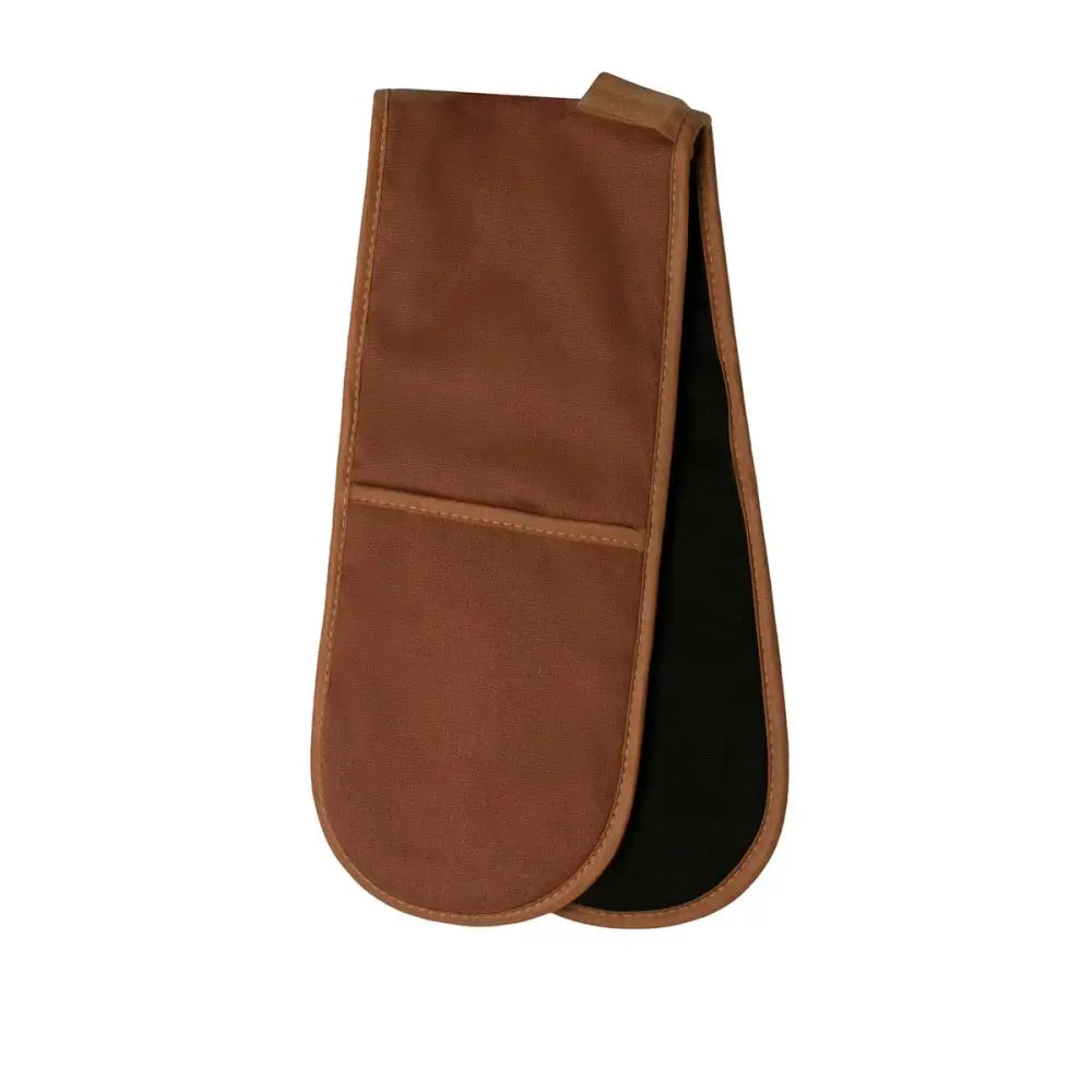 J Elliot Home Selby Cotton Double Oven Mitt Glove 17 x 82 cm Ginger & Black - Home & Garden > Kitchenware