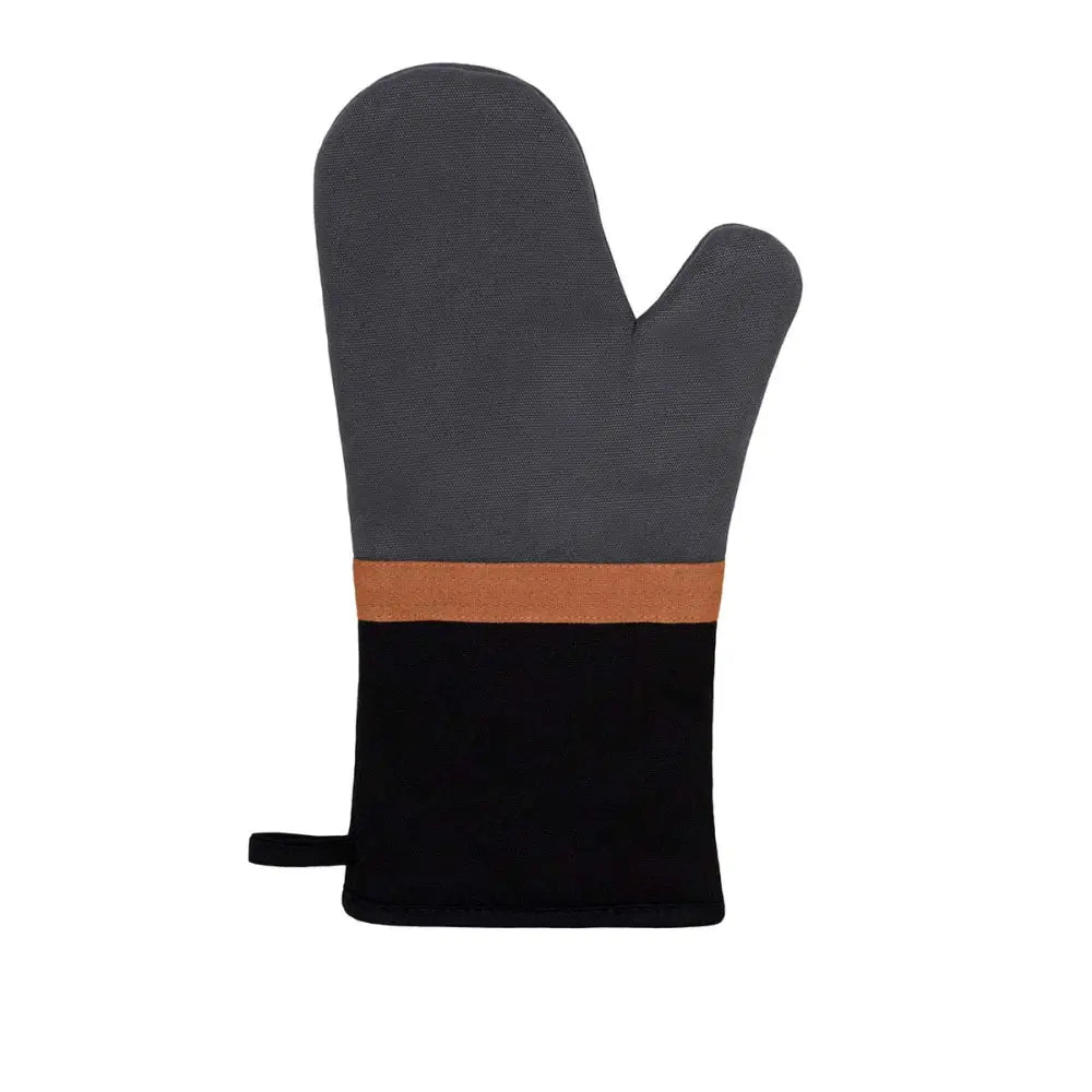 J Elliot Home Selby Cotton Oven Mitt 34 x 15 cm Charcoal & Black - Home & Garden > Kitchenware