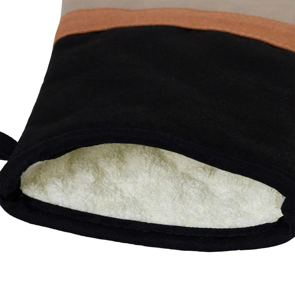 J Elliot Home Selby Cotton Oven Mitt 34 x 15 cm Sandstone & Black - Home & Garden > Kitchenware