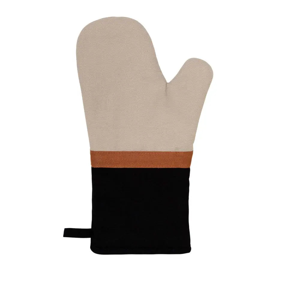 J Elliot Home Selby Cotton Oven Mitt 34 x 15 cm Sandstone & Black - Home & Garden > Kitchenware