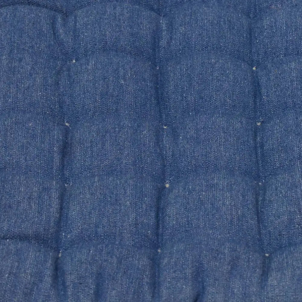 J Elliot Home Set of 2 Outdoor 100% Cotton Chair Pads 40 x 40 cm Solid Blue - Home & Garden > Decor > Cushions & Throws