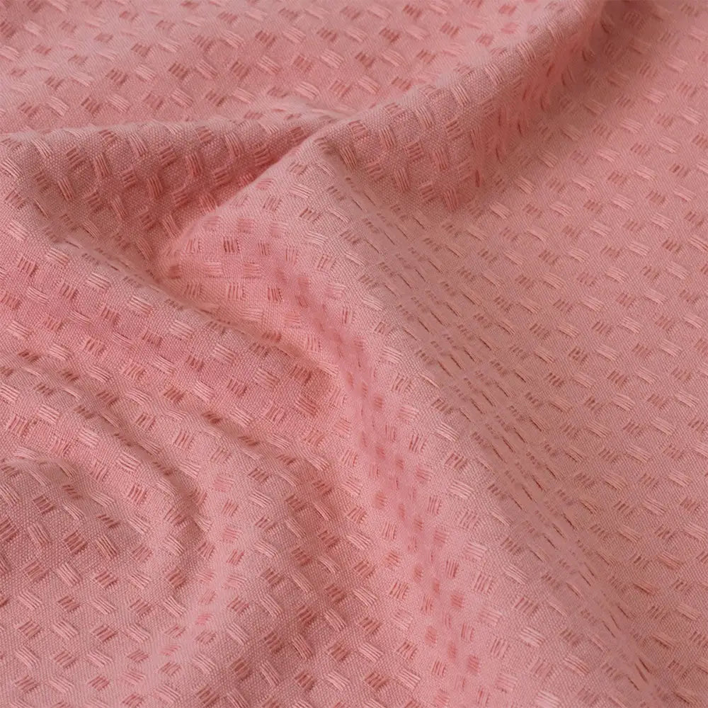 J Elliot Home Waffle Set of 4 Cotton Tea Towels 50 x 70 cm Clay Pink - Home & Garden > Kitchenware