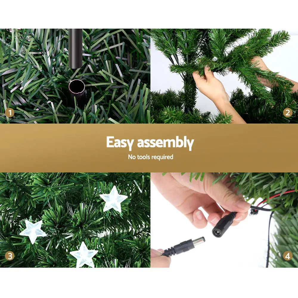 Jingle Jollys 1.2m Christmas Tree Optic Fibre LED Xmas tree Multi Colour - Occasions > Christmas > Christmas Trees
