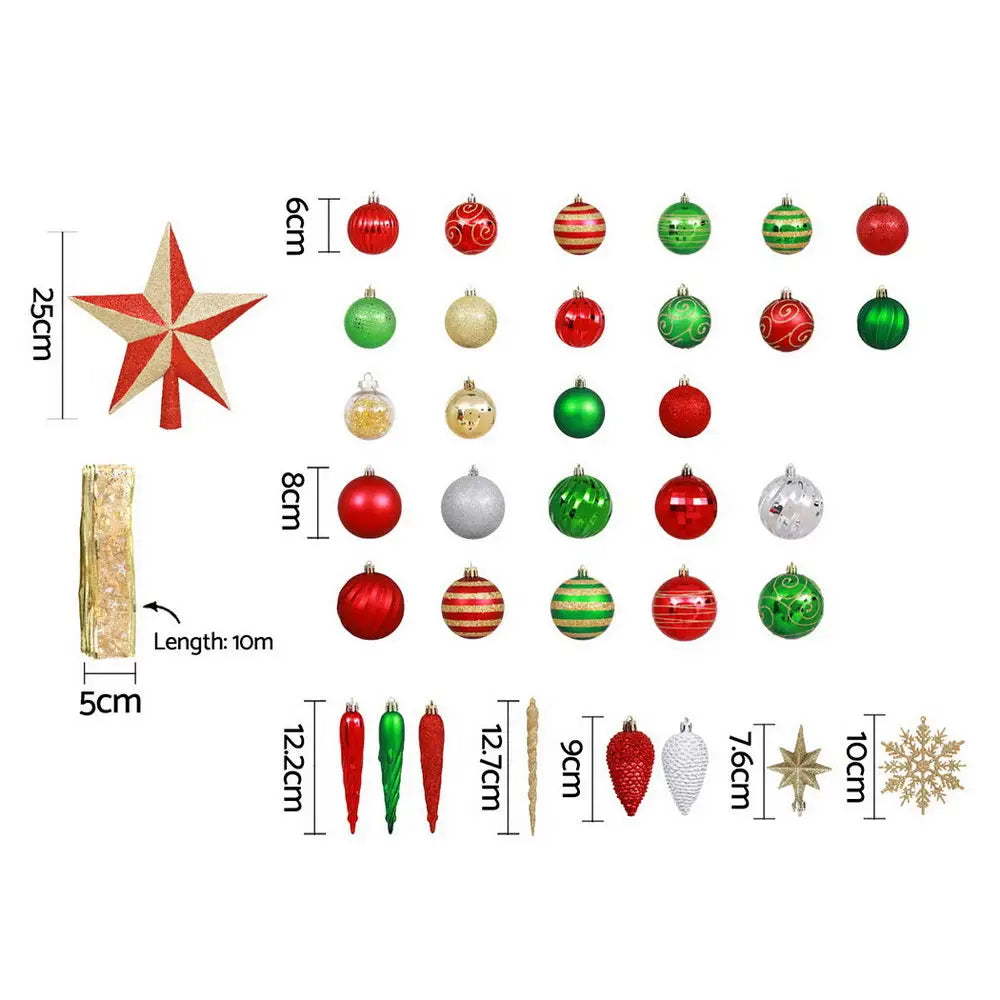 Jingle Jollys 155pcs Christmas Tree Decorations Set Baubles Ornaments Party - Occasions > Christmas > Christmas