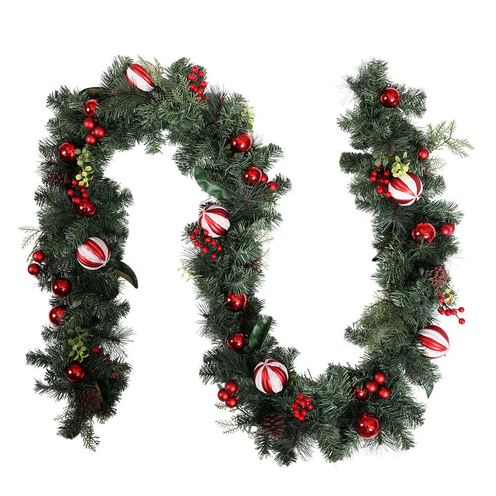 Jingle Jollys 2.7m Christmas Garland with Decorations Xmas Wedding Party - Occasions > Christmas > Christmas Wreaths &