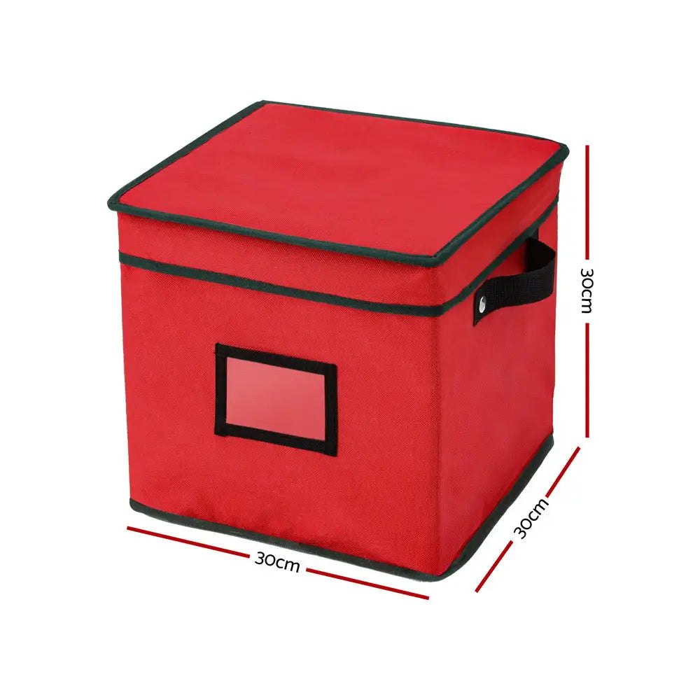 Jingle Jollys Christmas Baubles Storage Box 64 Dividers Xmas Ornaments Container - Occasions > Christmas > Christmas