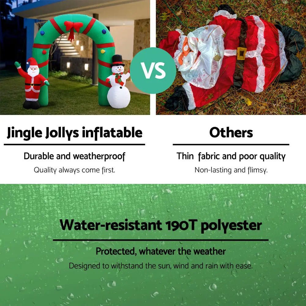 Jingle Jollys Christmas Inflatable Archwary 2.8M Illuminated Decorations - Occasions > Christmas > Christmas Decorations